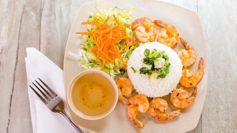 Essence of saigon express -grilled shrimp on steamed rice - 002